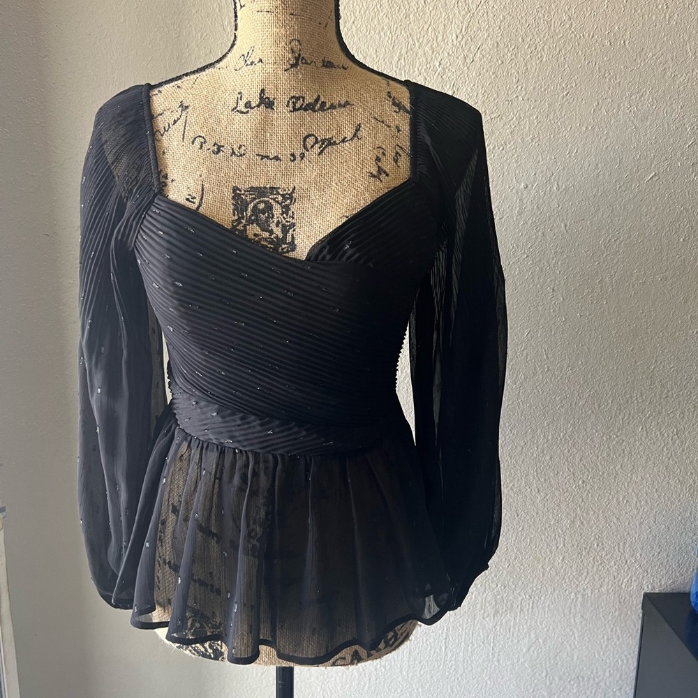 Express Black Sheer Blouse